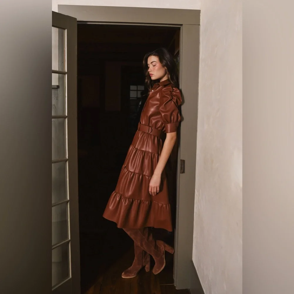 Hutch Darci Short Sleeved Belted Midi Dress - Picture 2 of 9